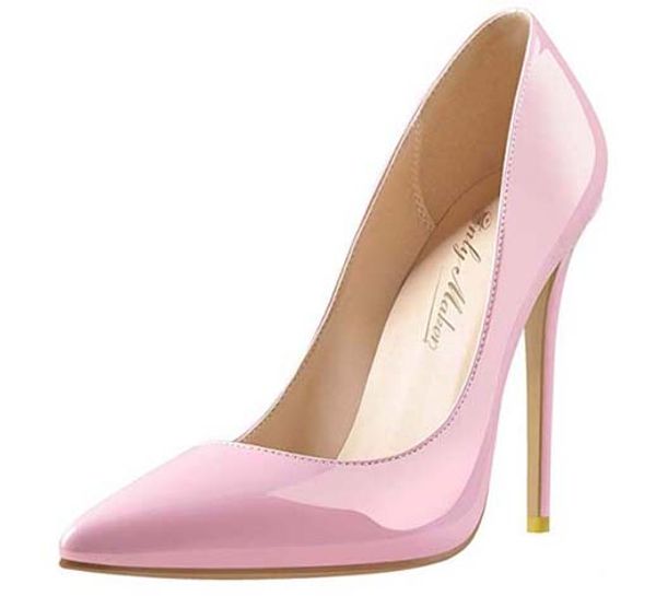 

dress shoes call back pump new women shoes high heels chaussures fashion women dress shoes high-grade patent leather shoe09 p03, Black