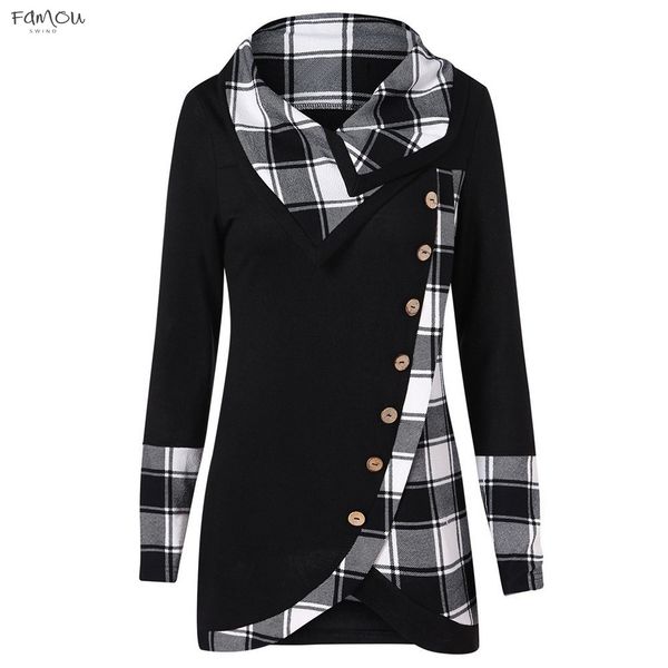 

Tops Womens And Button Vintage Cap Sleeve Blouses Plaid Long Sleeve Blouse Women Clothes Streetwear Ladies Tops Fashion Clothing