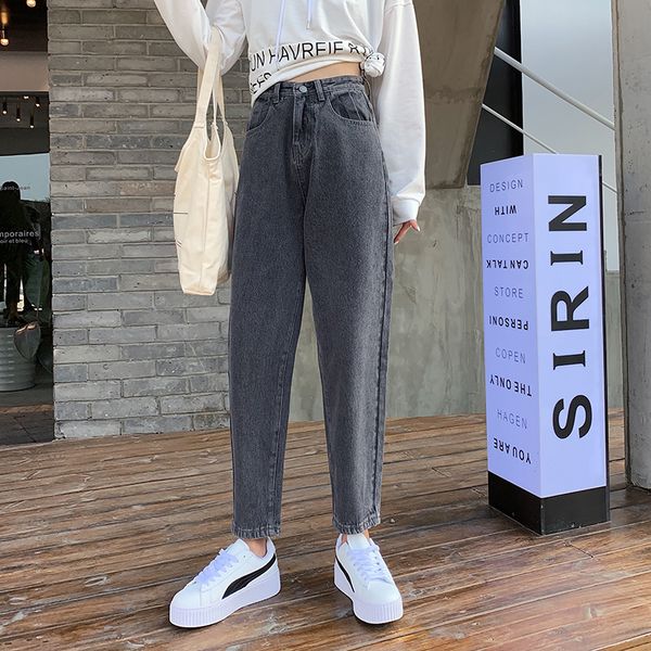 

harem jeans woman high waist denim pants mujer plus size jean femme casual vintage winter 2019, Blue