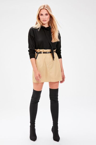 

trendyol camel belt detail skirt twoaw20et0156, Black