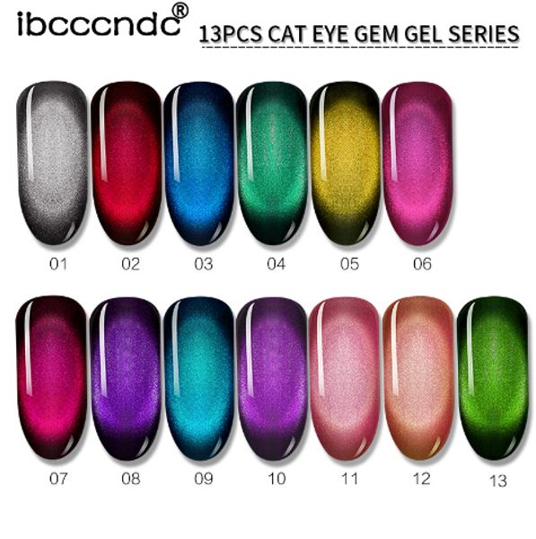 

10мл 3D Cat Eye Gem Лак для ногтей Magnetic гель Soak Off ногтей гель польский Semi Вернись Permanant Ге