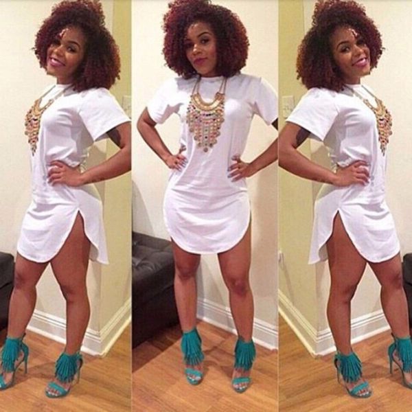 

womens designer fashion dressshort sleeve split irregular nightclub dress, Black;gray