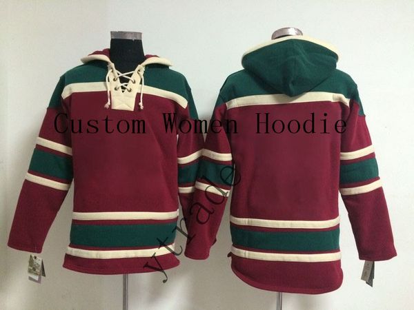 

customized женщина толстовка хоккей зимний hoodie хоккейных куртки с длинным рукавом дама 008, Black;red
