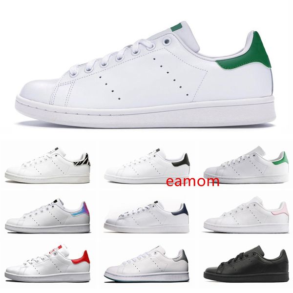 

2020 smith плоские кроссовки мужчины женщины chaussures тройной черный белый зеленый темно-синий oreo stan мода мужской тренер спортивная об, Black