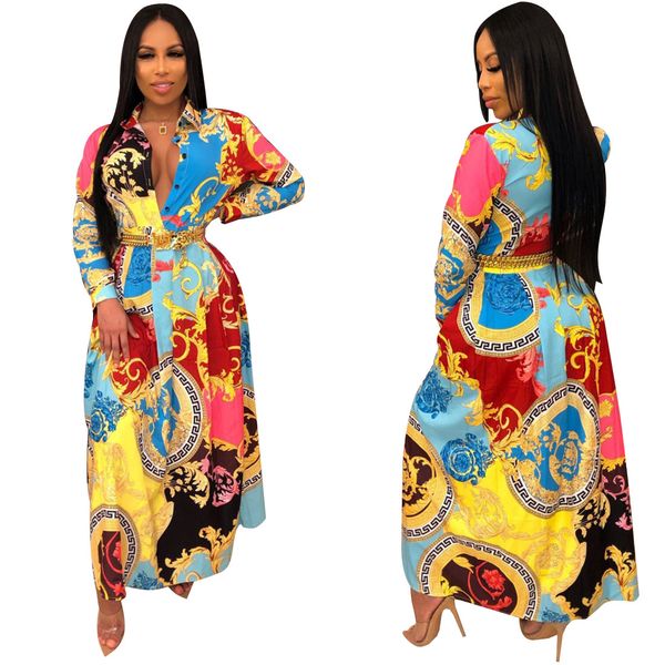 

women lapel collar printed shirt dresses long sleeve slim fit midi dress vestidos club party wear, Black;gray