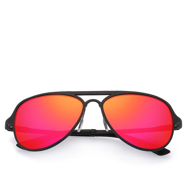 

luxury-red mirror lens men sunglasses metal frame polarized glasses size:56-17-143mm come with box, White;black