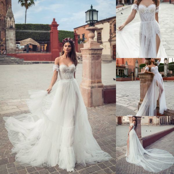 

julie vino свадебные платья 2019 года сексуальная милая с высоким вырезом и открытой спиной line свадебные платья кружева аппликации свадебн, White