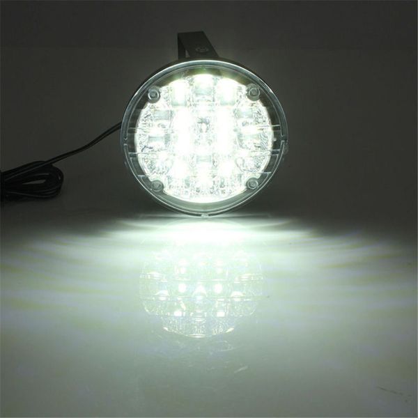 

2x 12v 18 led drl round car fog lamp driving daytime running light bright white