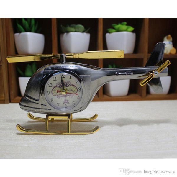 

home decoration alarm creative coffee shop helicopter model table clocks decor retro random clock face pattern send alarm clocks bh0811 tqq