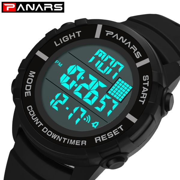 

panars digital sport watch men watches outdoor running chrono hour dual time diving watch man countdown timer clock 8107 watches, Slivery;brown