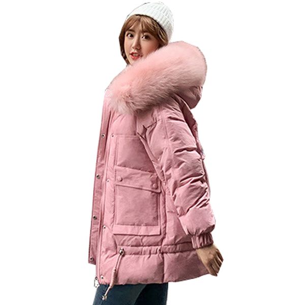 

fashion woman long down jacket women new fashionable down jacket in winter 2019 loose student 922, Tan;black