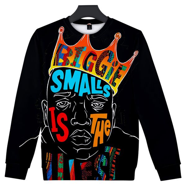 

2019 fashion crewneck sweatshirt hip-hop biggie smalls cozy hoodies fashion clothing women men o-neck casual jumper b276, Black