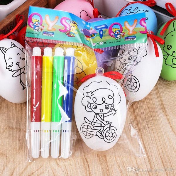 

easter children's toys handmade diy painted easter eggs painting color simulation eggs children's educational doodle toys report