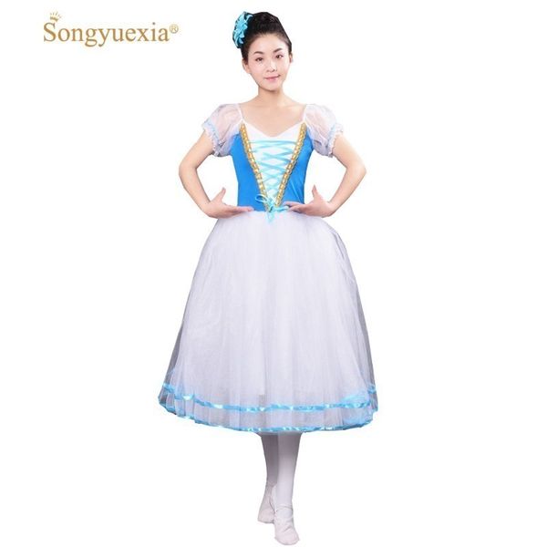 

new romantic tutu giselle ballet costumes girls child velet long tulle dress skate ballerina dress puff sleeve chorus, Black;red