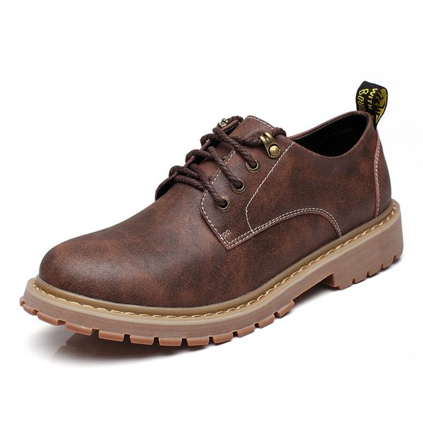 

new fashion italian men shoes luxury classic men leather shoes oxfords designer waterproof short outdoor footwear, Black