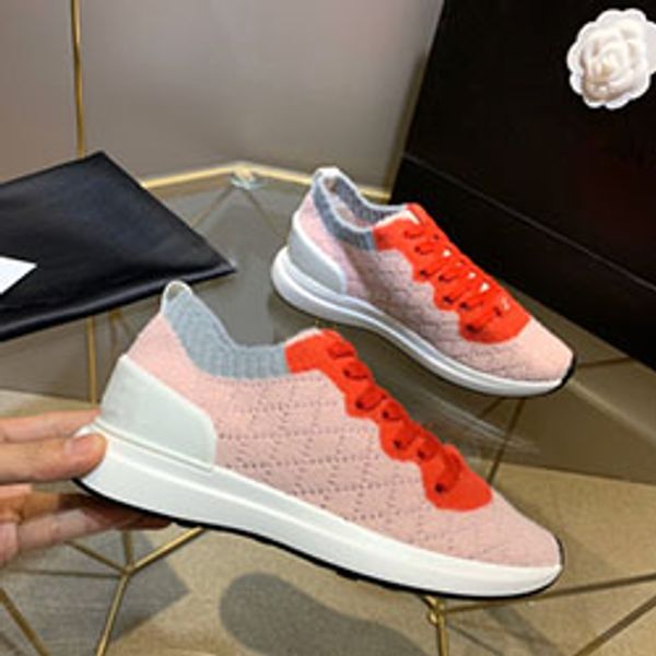 

2020 luxury designer shoes vnr knit casual women men sneakers genuine leather wrinkled sheepskin arena lace-up luxury trainers shoes s0624, Black