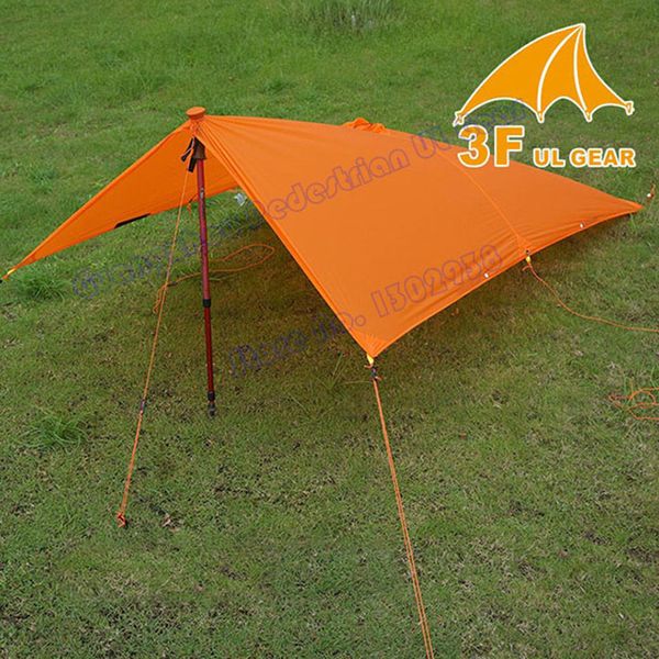 

3f ul gear multifunction raincoat small tarp tent with pu coating 210t ul awning camping groundsheet