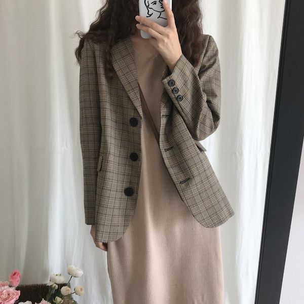 

2018 autumn women swallow gird office lady blazer fashion england preppy style jackets elegant work blazers feminino (c6217, White;black