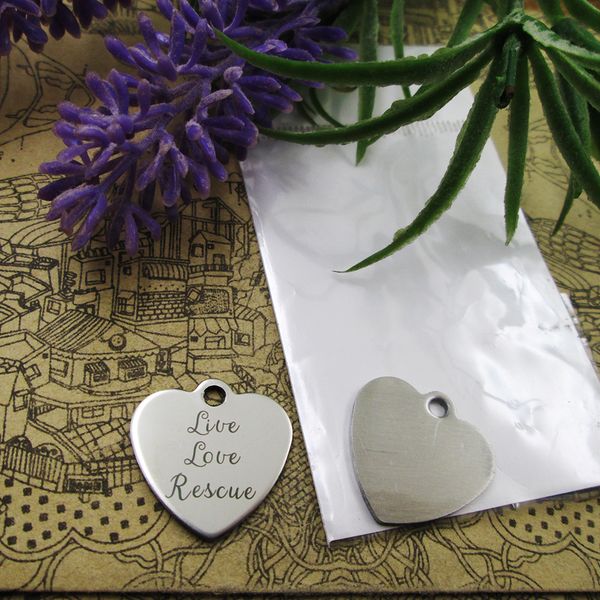 

40pcs--"live love rescue"stainless steel charms more style for choosing diy charms pendants for necklace, Bronze;silver
