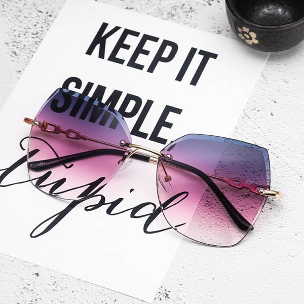 

feishini oversized sunglasses women rimless diamond cutting lens brand designer fashion shades crystal sun glasses ladies 2020, White;black