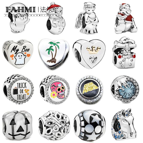 

fahmi 925 sterling silver winter snowman penguin new christmas ice romance charm beaded wholesale