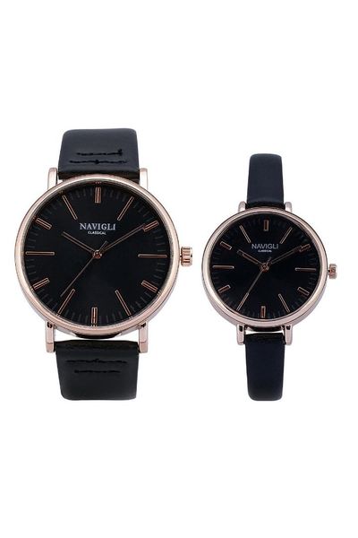

navigli dual clock 0 set 737805, Slivery;brown