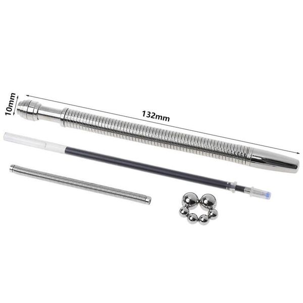 

decompression pen magnetic creative office multi-functional toy rotary metal ballpoint pen, Blue;orange
