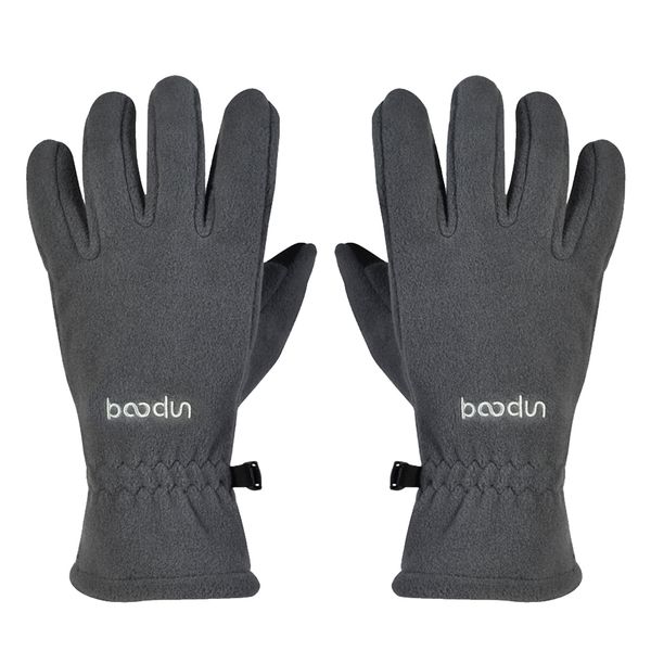 

wind-resistant fleece winter gloves for riding in, Black;green