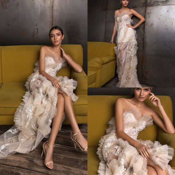 

crystal design champagne mermaid wedding dresses sweetheart neck backless bridal gowns sleeveless sweep train vintage wedding dress custom, White