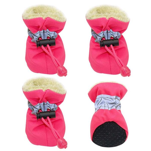 

4 pieces / pet indoor plus fleece foot cover ankle joint wrap to prevent injury warm soft-soled shoes