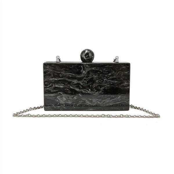 

new fashion marble acrylic bags vintage women messenger bag black white ink painting evening clutch bags party prom handbags bag