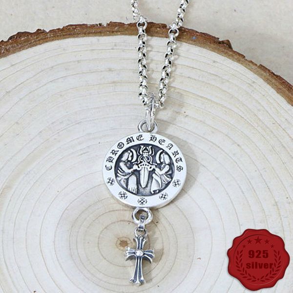 

brand s925 sterling silver pendant, trendy cross, wild jewelry, personality, fashionable punk street dance style, gift for lover
