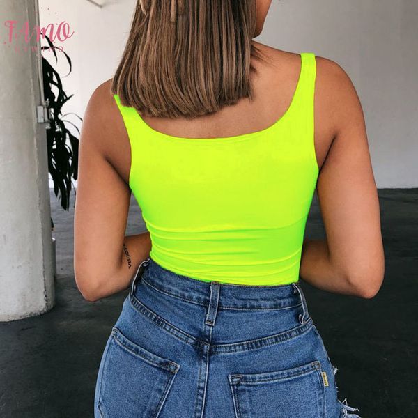 

женщина одежда неон sexy bodysuit лета женщин площади воротник tank bodysuit tops плюс размер backless drop shipping, Black;white