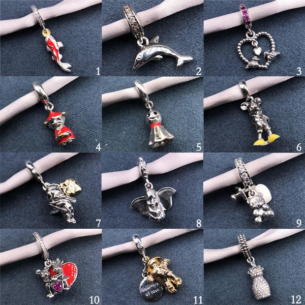 

2pz/lot new wholesale beads jewelry accessories dangle bracelets original 925 charm beads for pandoras bracelets making jewelry diy, Bronze;silver