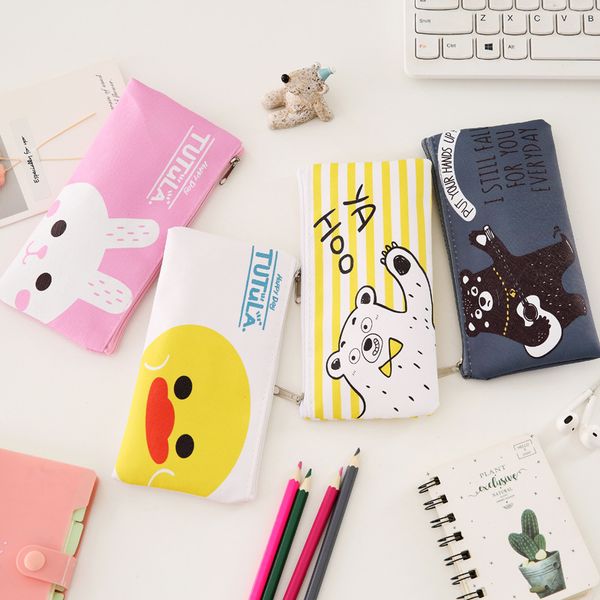

stationery canvas pencil case school pencil bag pencilcase office supplies pen bag students pencils writing