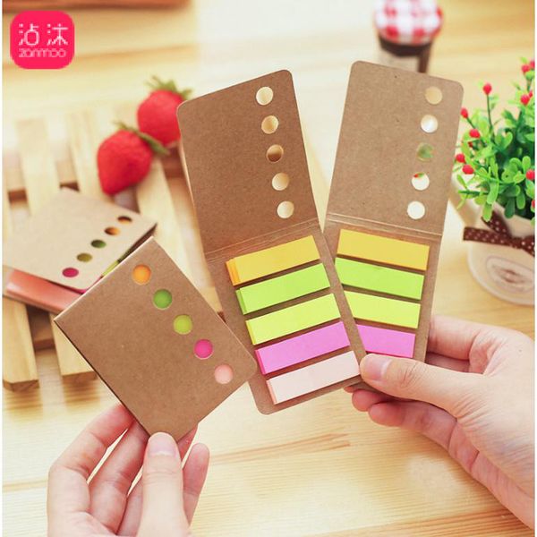 

fashion simple leather note sticker candy color sticky note n times post memo book message bar