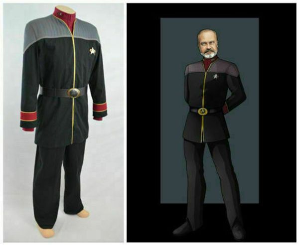 

new star trek bundle - starfleet admiral cosplay costume uniform, Black;red