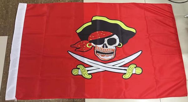 Piraten 3x5ft Flagge und Banner Individuelle Flaggen Günstige Preis Alle Länder Digital gedruckte Polyester-Gewebe, freies Verschiffen