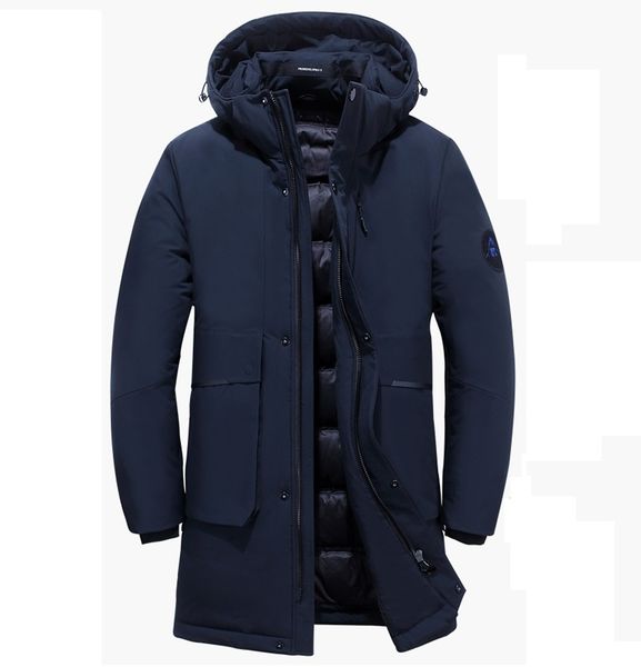 

2019 men winter down jacket men parka jacket coat white duck down filling long quality thick warm windproof outerwear, Black