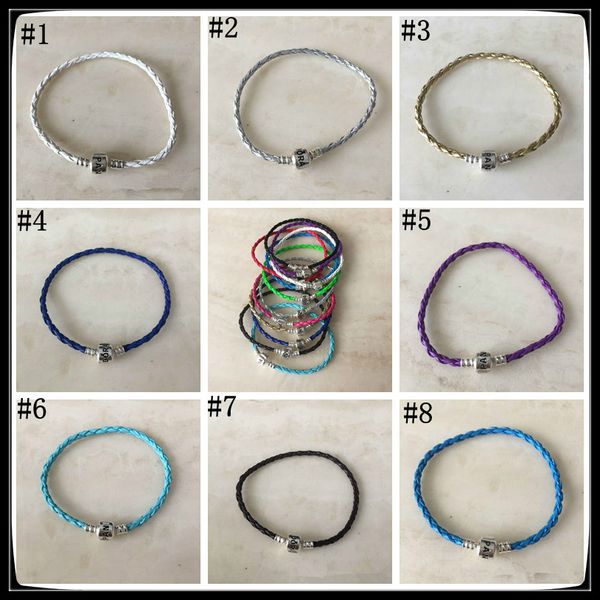 

pandora bracelets cord with chain extender for charming bracelets jewelry pu lether bracelet 100pcs cny203, Golden;silver