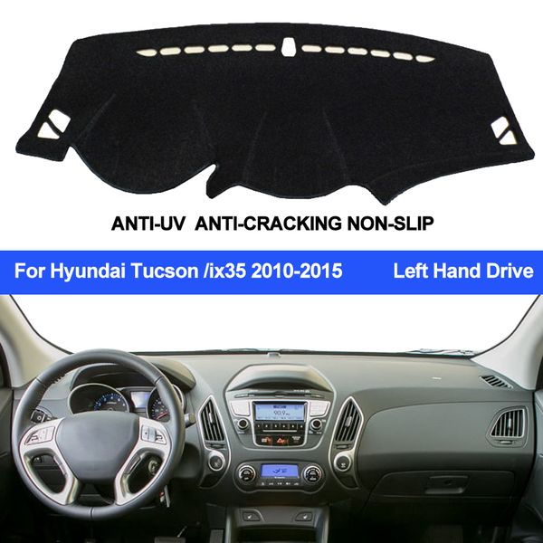 

taijs car dashboard cover for tucson ix35 2010- 2012 2013 2014 2015 auto dash mat dashboard pad carpet anti-uv anti-slip