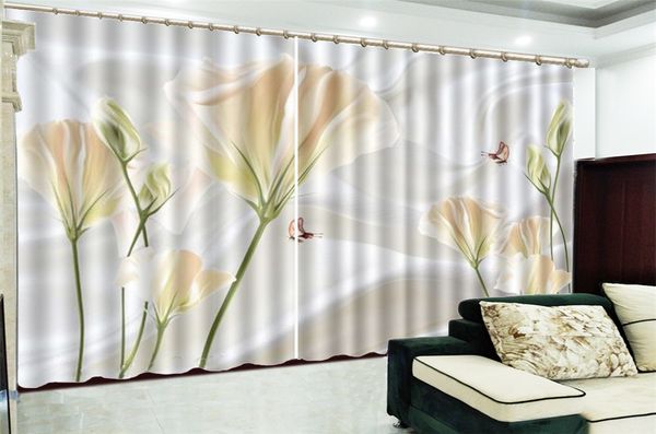 

wholesale 3d curtain bright flower butterfly hd digital print 3d floral shading practical fine curtain