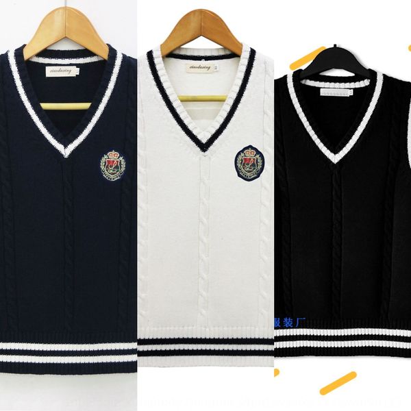 

2020 women's student uniform knitted jk 2020 women's vest student uniform sweater knitted sweater vest jk, Blue