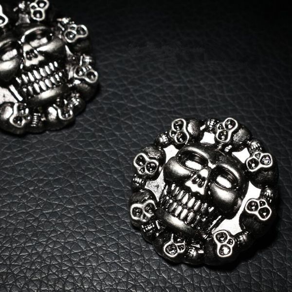

new arrival skull head metal shoelace buckle punk style vintage shoes accesorries, White;pink