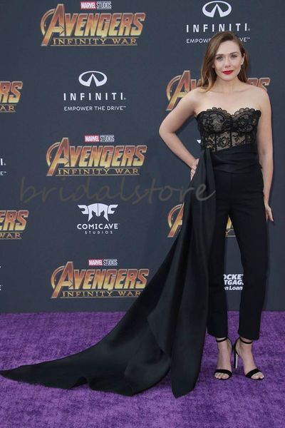 

очаровательный черный комбинезон пром платья с кружевом элегантный красный ковер знаменитости формальные вечерние платья 2020 pageant специа, Black;red