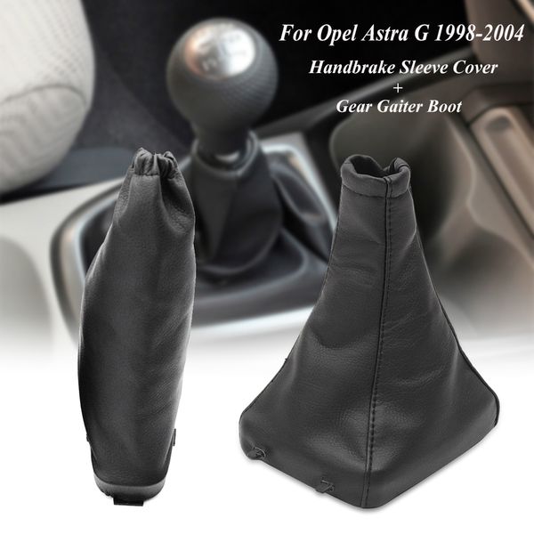 

2pcs/set pu leather handbrake gear shift stick boot gaiter cover for astra g 98-04