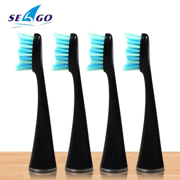 

4pcs/lot seago replacement brush head for sg986/sg987 super soft dupont bristles electric toothbrush heads original whiten teeth