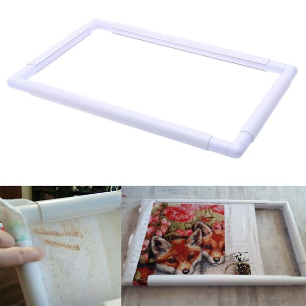 

diy пяльцы для вышивки крестом craft инструментов швейные инструменты поручень квадратной формы пластиковой рамкой шитье ремесло аксессуары, Black