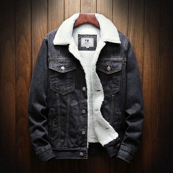 

Mens Fashion Jackets Designer Winter Thick Denim Jackets Mens Lapel Long Sleeved Casual Loose Coats 2020 New Arrival 3 Colors