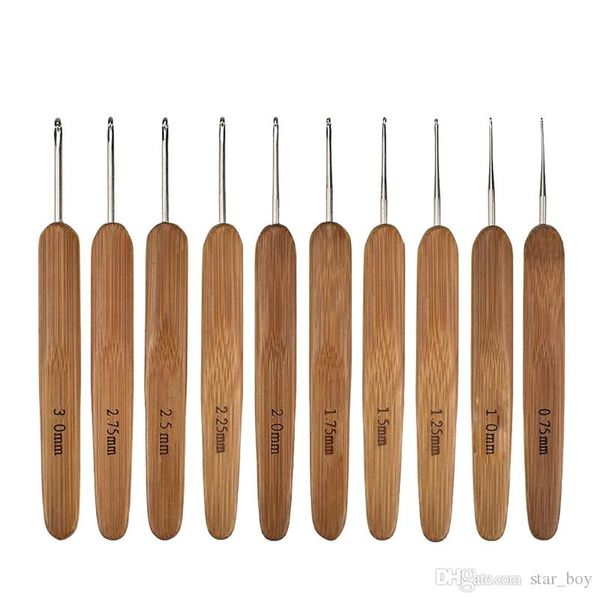 9 inch Carbonized Circular Bamboo Knitting Needles size US 7-10.5 small short